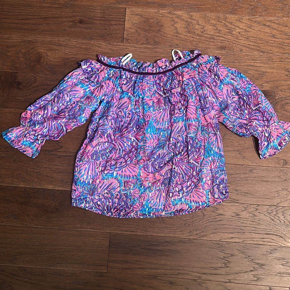 Floral Off-Shoulder Lilly Top - Pink and Blue